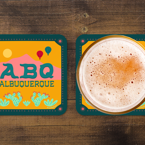 SQUIDLY DESIGN Coaster Set - Albuquerque, NM