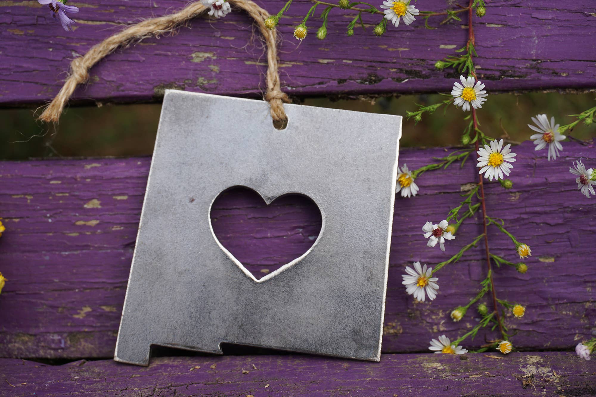 New Mexico State Raw Steel Metal Ornament