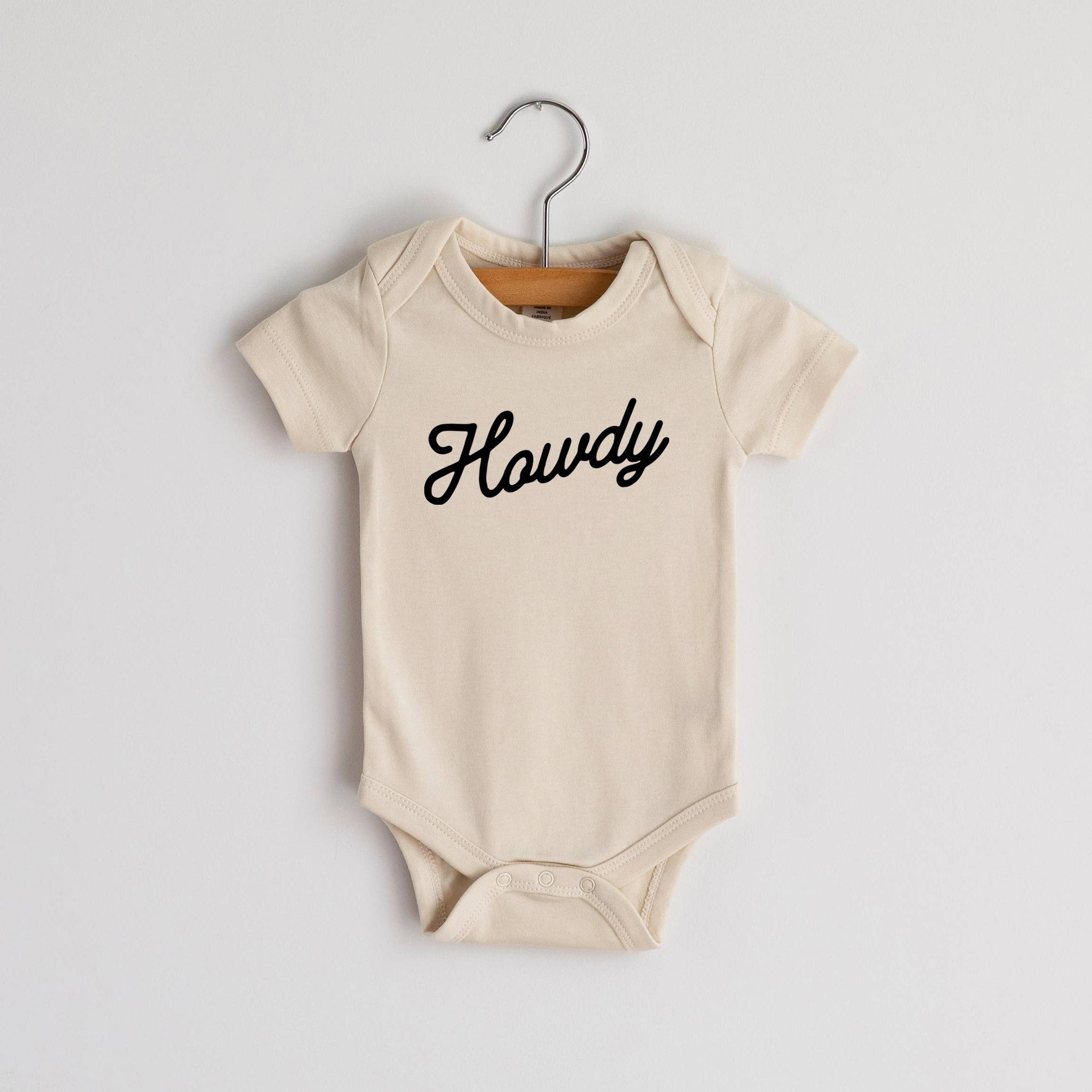 Cream Organic Howdy Modern Organic Baby Onesie