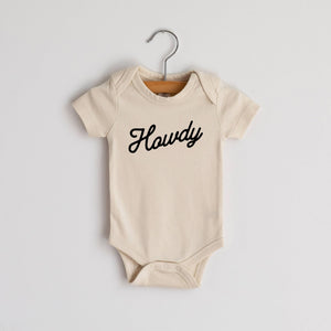 Cream Organic Howdy Modern Organic Baby Onesie