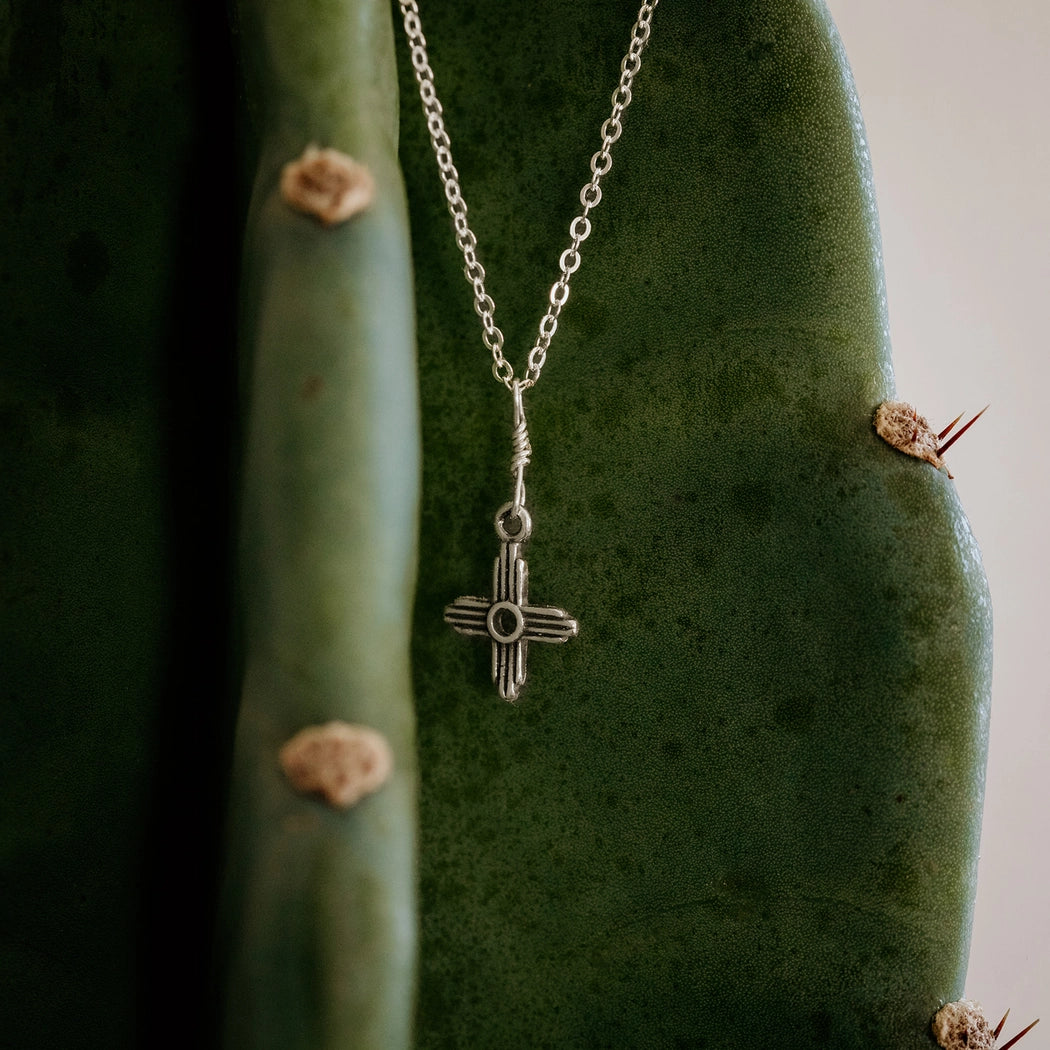 ROOT & FEATHER TINY ZIA CHARM NECKLACE