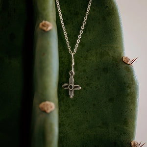 ROOT & FEATHER TINY ZIA CHARM NECKLACE