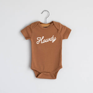 Camel Organic Howdy Modern Baby Onesie