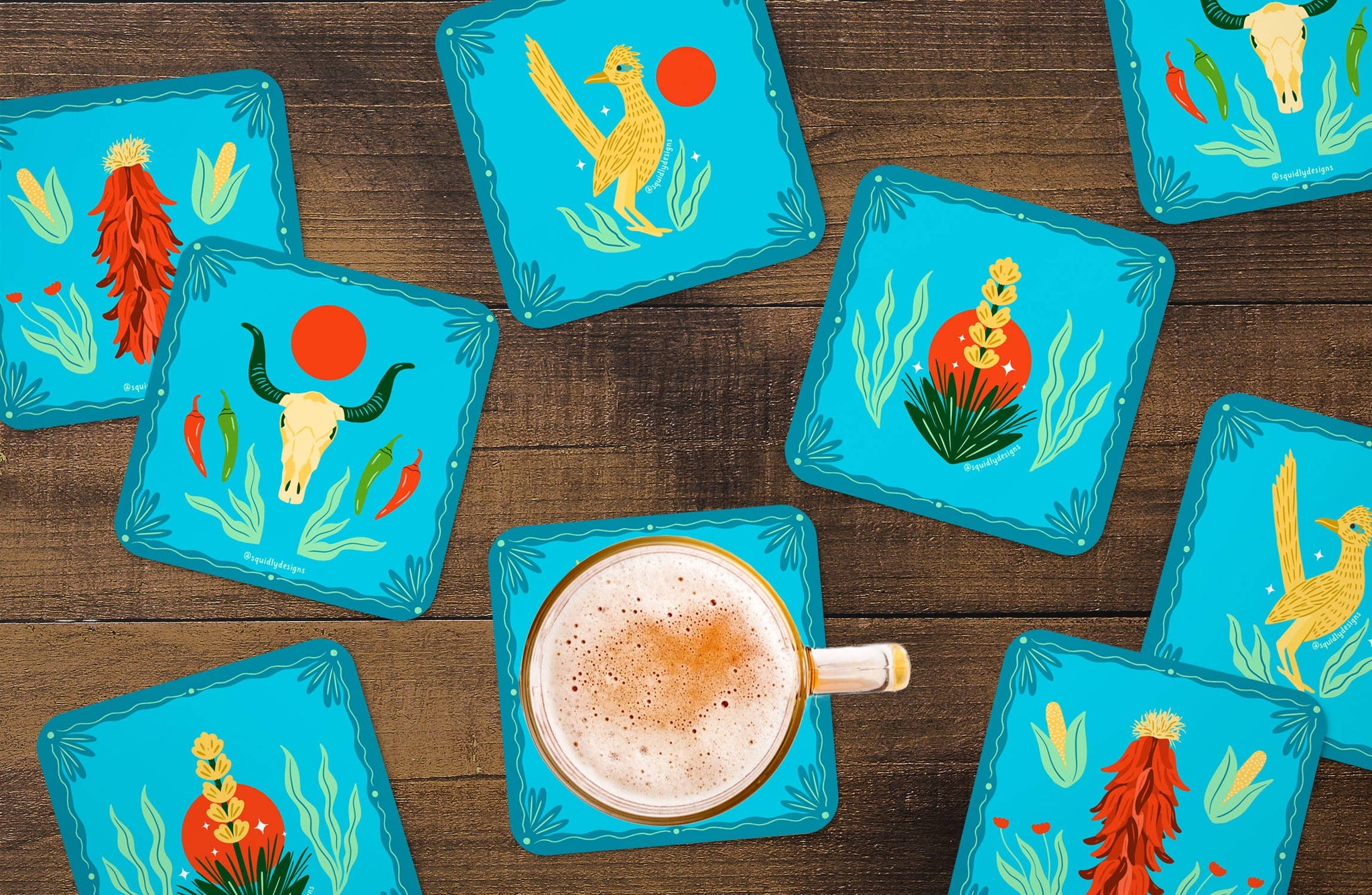Squidly Designs - Coaster Set - Southwest Vibes