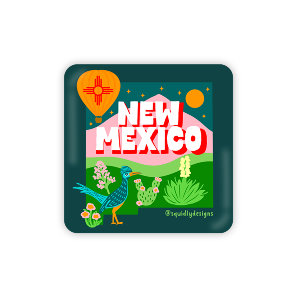 Squidly Designs - New Mexico State Metal Magnet