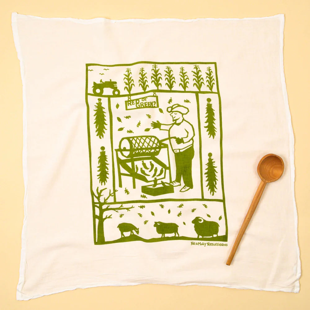 KEI & MOLLY - Flour Sack Dish Towel: Chile Roaster