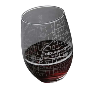 ALBUQUERQUE MAP STEMLESS WINE GLASS