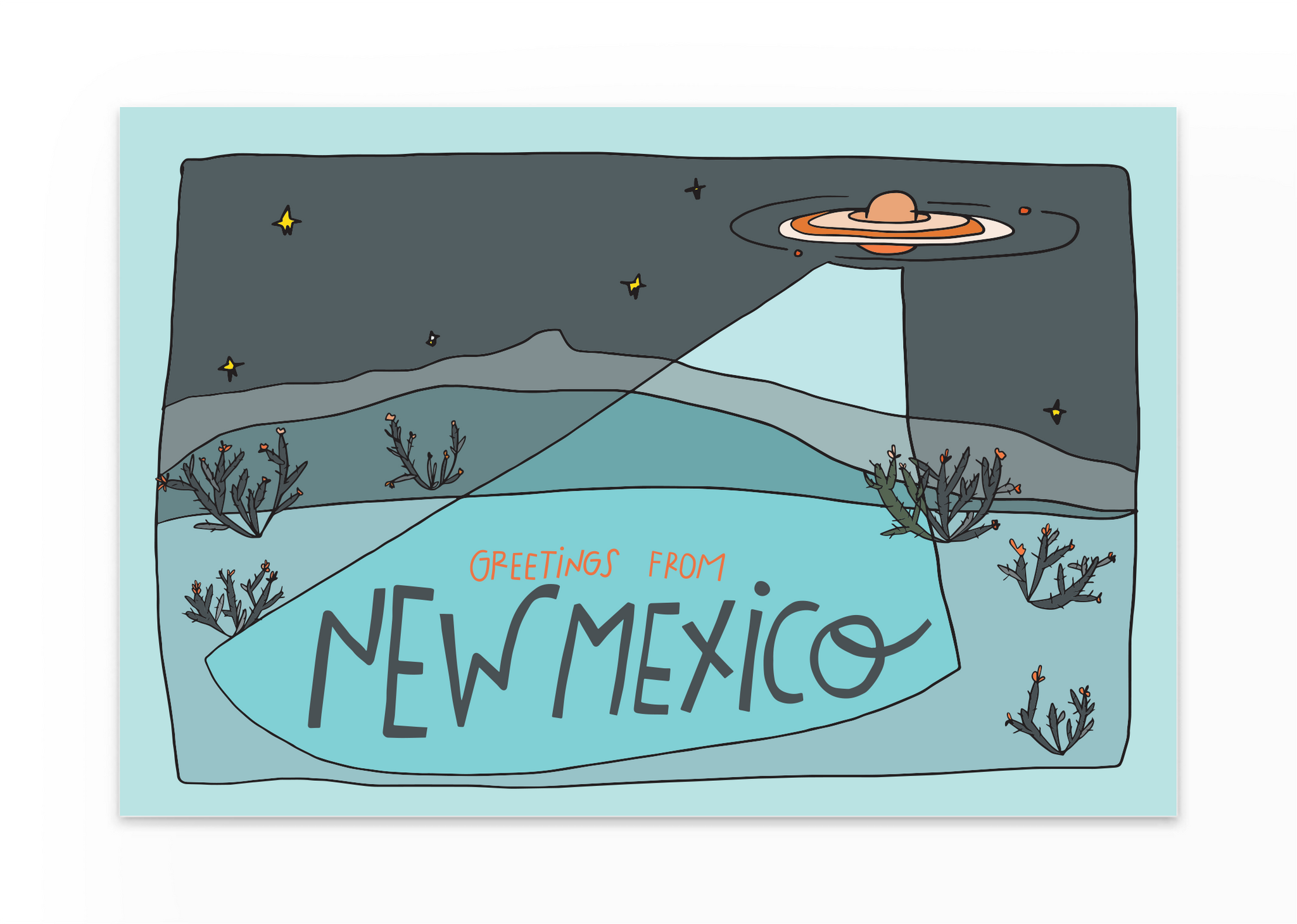 TUXBERRY & WHIT New Mexico UFO Postcard